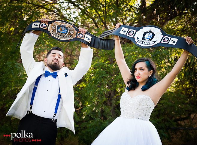 Mexican wedding, lucha libre, luchador, wedding, Los Angeles, bride, groom, offbeat wedding, nontraditional wedding, offbeat bride