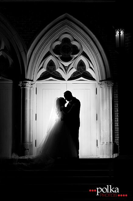 church, wedding, Los Angeles wedding photographer, Orange County wedding photographer, night, silhouette, black and white photography